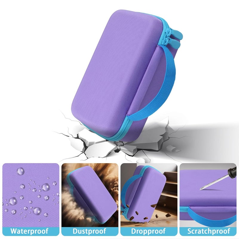 Baval Case Compatible with 3Doodler Start+ Essentials/3Doodler Flow 3D Printing Pen,Storage Holder for 3D Pen PLA Filament and Charger (Purple Case,Blue Zipper) - Image 5